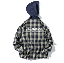 Load image into Gallery viewer, Mens Plaid Long Sleeved Loose Hoodie Sweatshirt Ti Amo I love you
