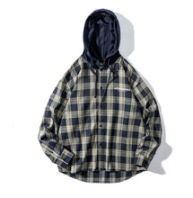 Load image into Gallery viewer, Mens Plaid Long Sleeved Loose Hoodie Sweatshirt Ti Amo I love you
