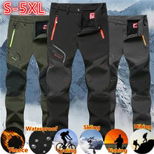 Load image into Gallery viewer, Mens - Softshell Fleece Pants Hiking Camping Fishing Trekking Waterproof Cargo Pants - Thick or Thin - Casual Warm Outdoor Sport Trousers - Thick - Winter &amp; Fall / Thin -Spring &amp; Summer /Pants - Sizes S-5XL - Waist 33-41 in Ti Amo I love you
