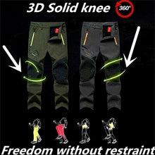 Load image into Gallery viewer, Mens - Softshell Fleece Pants Hiking Camping Fishing Trekking Waterproof Cargo Pants - Thick or Thin - Casual Warm Outdoor Sport Trousers - Thick - Winter &amp; Fall / Thin -Spring &amp; Summer /Pants - Sizes S-5XL - Waist 33-41 in Ti Amo I love you
