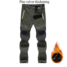 Load image into Gallery viewer, Mens - Softshell Fleece Pants Hiking Camping Fishing Trekking Waterproof Cargo Pants - Thick or Thin - Casual Warm Outdoor Sport Trousers - Thick - Winter &amp; Fall / Thin -Spring &amp; Summer /Pants - Sizes S-5XL - Waist 33-41 in Ti Amo I love you
