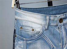 Load image into Gallery viewer, Mens - Stitching Color-blocking Stretch-footed Jeans - Waist 29-38 Inches Ti Amo I love you
