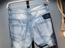 Load image into Gallery viewer, Mens - Stitching Color-blocking Stretch-footed Jeans - Waist 29-38 Inches Ti Amo I love you
