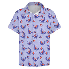 Load image into Gallery viewer, Mens / Teen Boys / Mens Big and Tall - Purple and Red Bat Short Sleeved Shirt - Sizes XS-4XL Ti Amo I love you
