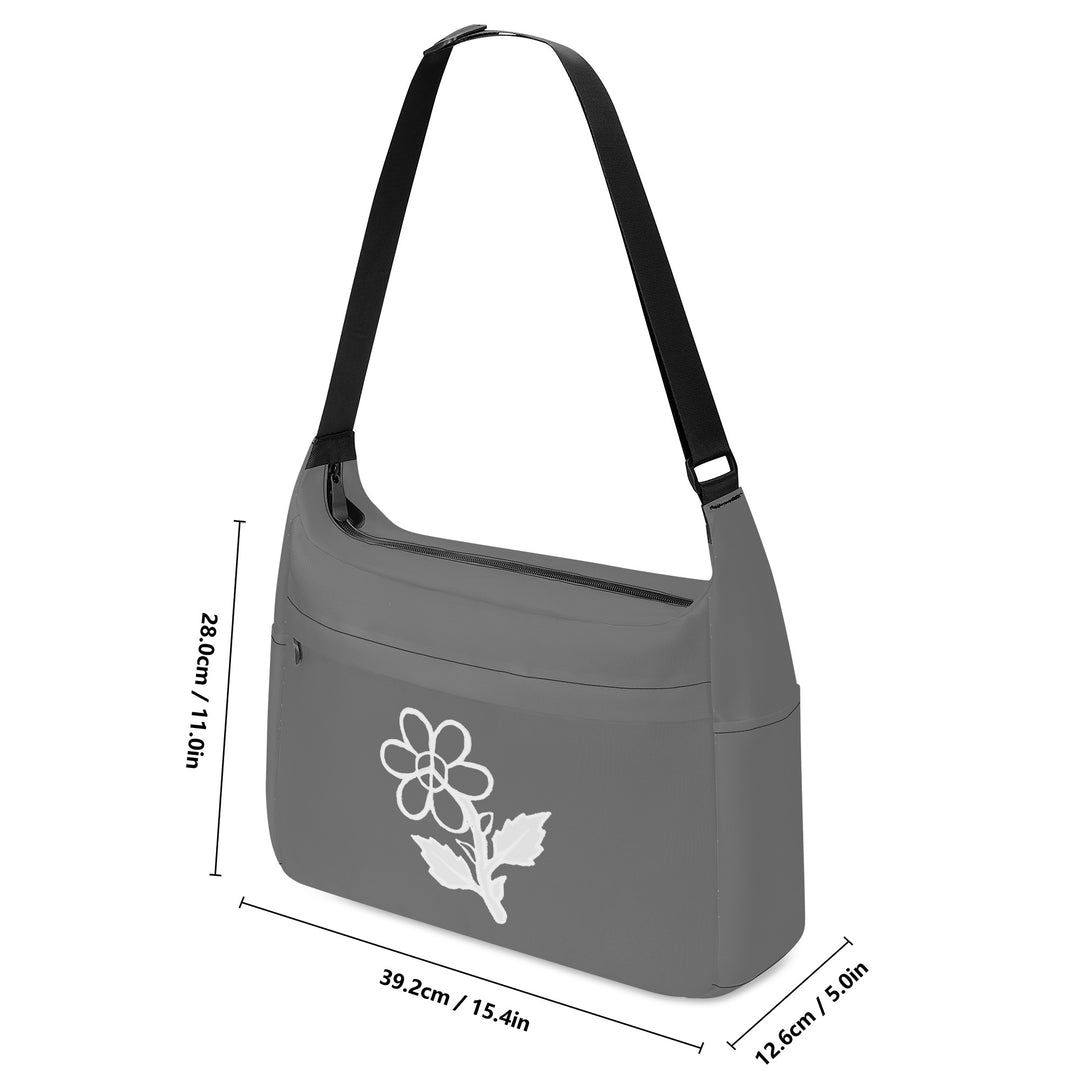 Ti Amo I love you - Exclusive Brand - Dove Gray - White Daisy - Journey Computer Shoulder Bag