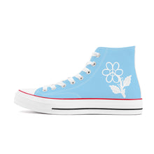 Load image into Gallery viewer, Ti Amo I love you - Exclusive Brand - Sail 2 - White Daisy - High Top Canvas Shoes - White  Soles
