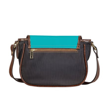 Load image into Gallery viewer, Ti Amo I love you - Exclusive Brand  - Vivid Cyan (Robin&#39;s Egg Blue) - White Daisy - Saddle Bag
