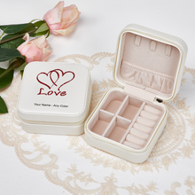 Load image into Gallery viewer, Mini Jewelry Travel Cases White Jewelry Box Gift Box Storage Organizer Ti Amo I love you
