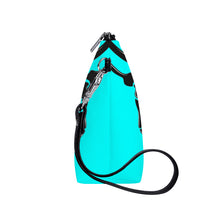 Load image into Gallery viewer, Ti Amo I love you - Exclusive Brand -  Aqua / Cyan - Skeleton Hands with Heart - Sling Cosmetic Bag
