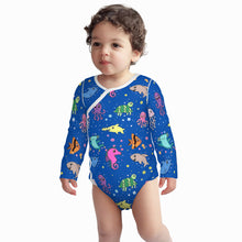 Load image into Gallery viewer, Ti Amo I love you - Exclusive Brand - Dark Blue - Sea Creatures -  Baby Long-Sleeve Bodysuit
