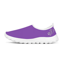 Load image into Gallery viewer, Ti Amo I love you - Exclusive Brand - Deep Lavender - Double White Heart - Women&#39;s Mesh Running Shoes - White Soles
