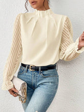 Load image into Gallery viewer, Mock Neck Flounce Sleeve Blouse Ti Amo I love you
