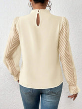 Load image into Gallery viewer, Mock Neck Flounce Sleeve Blouse Ti Amo I love you
