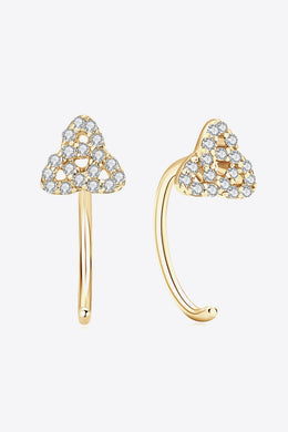 Moissanite 18K gold-plated, 925 Sterling Silver Earrings Ti Amo I love you