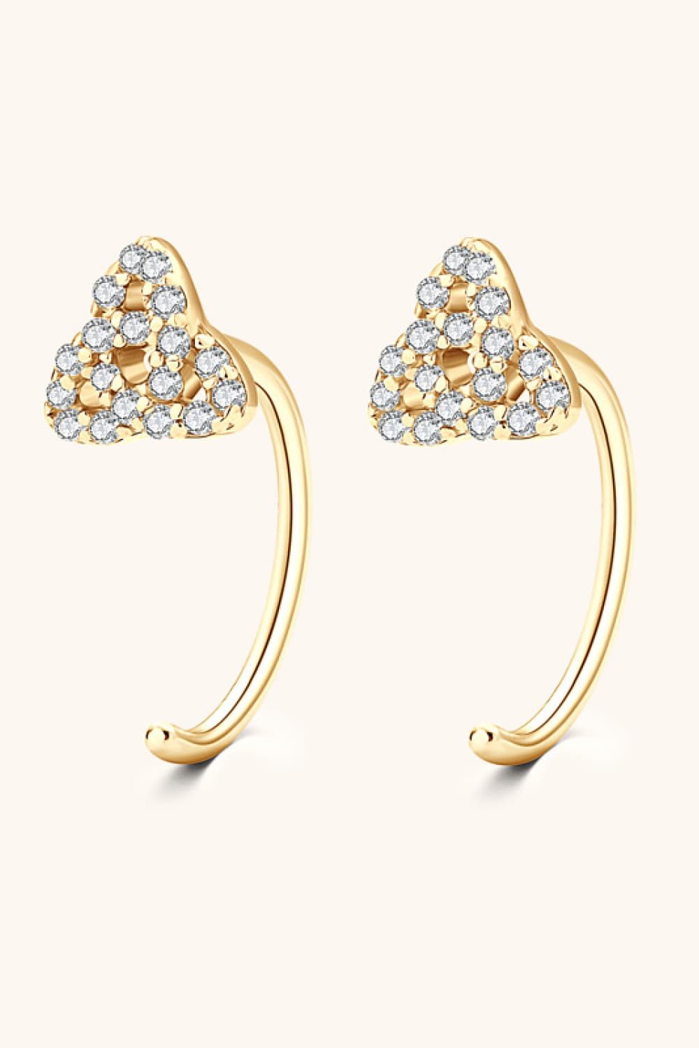 Moissanite 18K gold-plated, 925 Sterling Silver Earrings Ti Amo I love you