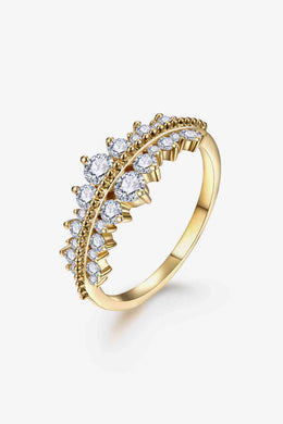 Moissanite 18K gold-plated, 925 Sterling Silver Ring Ti Amo I love you