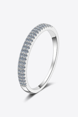 Moissanite 925 Sterling Silver Half-Eternity Ring Ti Amo I love you