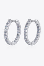 Load image into Gallery viewer, Moissanite 925 Sterling Silver Huggie Earrings Ti Amo I love you
