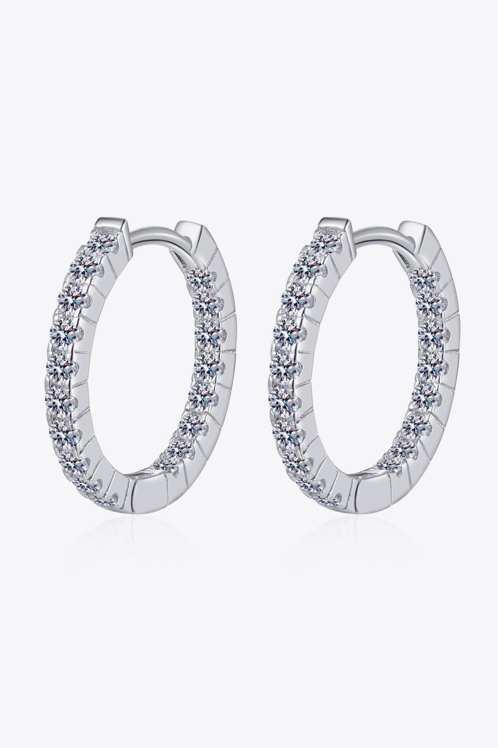 Moissanite 925 Sterling Silver Huggie Earrings Ti Amo I love you