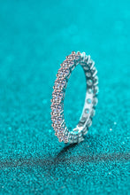 Load image into Gallery viewer, Moissanite 925 Sterling Silver - Rhodium-Plated Eternity Ring Ti Amo I love you
