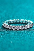 Load image into Gallery viewer, Moissanite 925 Sterling Silver - Rhodium-Plated Eternity Ring Ti Amo I love you
