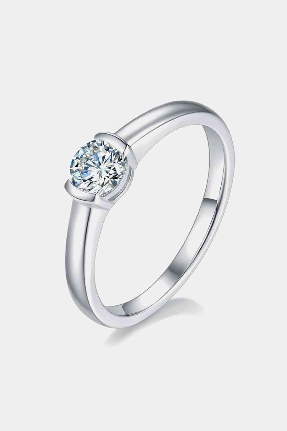 Moissanite 925 Sterling Silver Solitaire Ring Ti Amo I love you