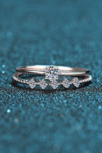 Load image into Gallery viewer, Moissanite 925 Sterling Silver Two-Piece Ring Set Ti Amo I love you
