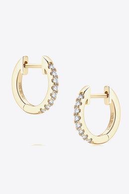 Moissanite 925 Sterling Silver or Gold Plated Huggie Earrings Ti Amo I love you