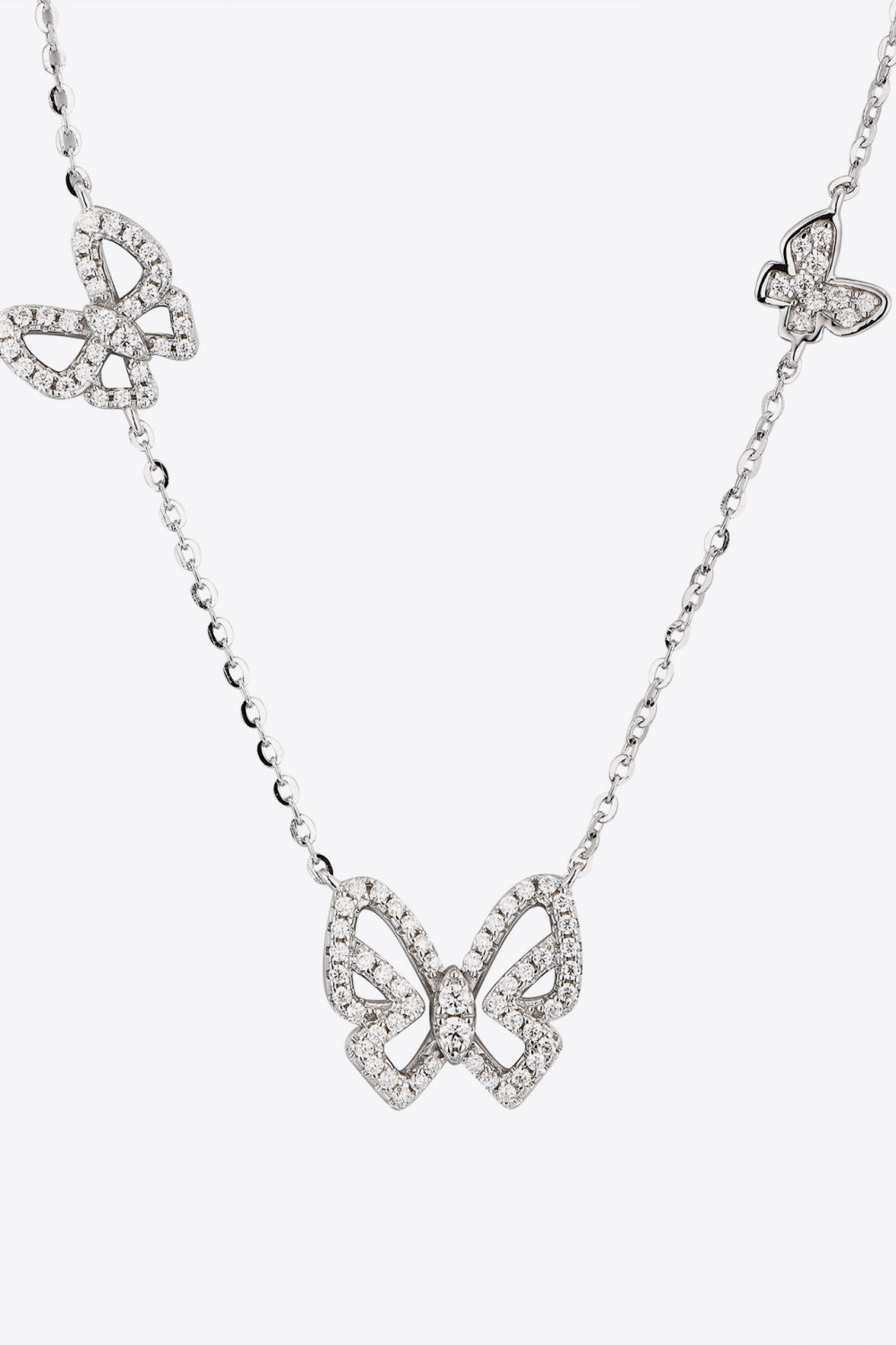 Moissanite Butterfly Shape Necklace Ti Amo I love you
