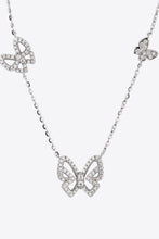 Load image into Gallery viewer, Moissanite Butterfly Shape Necklace Ti Amo I love you
