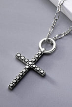 Load image into Gallery viewer, Moissanite Cross Pendant Platinum-Plated Necklace Ti Amo I love you
