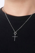 Load image into Gallery viewer, Moissanite Cross Pendant Platinum-Plated Necklace Ti Amo I love you
