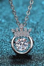 Load image into Gallery viewer, Moissanite - Crown -  925 Sterling Silver Necklace Ti Amo I love you
