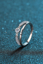 Load image into Gallery viewer, Moissanite Cutout Rhodium-Plated Ring - Sizes 5-11 Ti Amo I love you
