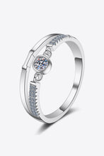 Load image into Gallery viewer, Moissanite Cutout Rhodium-Plated Ring - Sizes 5-11 Ti Amo I love you
