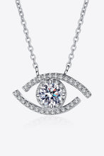 Load image into Gallery viewer, Moissanite Evil Eye Pendant 925 Sterling Silver Necklace Ti Amo I love you
