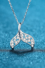 Load image into Gallery viewer, Moissanite Fishtail Pendant 925 Sterling Silver Necklace Ti Amo I love you
