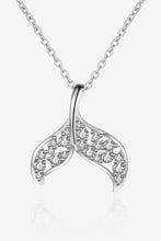 Load image into Gallery viewer, Moissanite Fishtail Pendant 925 Sterling Silver Necklace Ti Amo I love you
