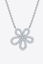 Load image into Gallery viewer, Moissanite Flower Pendant 925 Sterling Silver Necklace Ti Amo I love you
