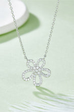 Load image into Gallery viewer, Moissanite Flower Pendant 925 Sterling Silver Necklace Ti Amo I love you
