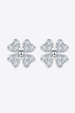 Moissanite Four Leaf Clover Stud Earrings Ti Amo I love you