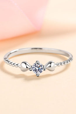 Moissanite Heart 925 Sterling Silver Ring - Sizes 4-10 Ti Amo I love you