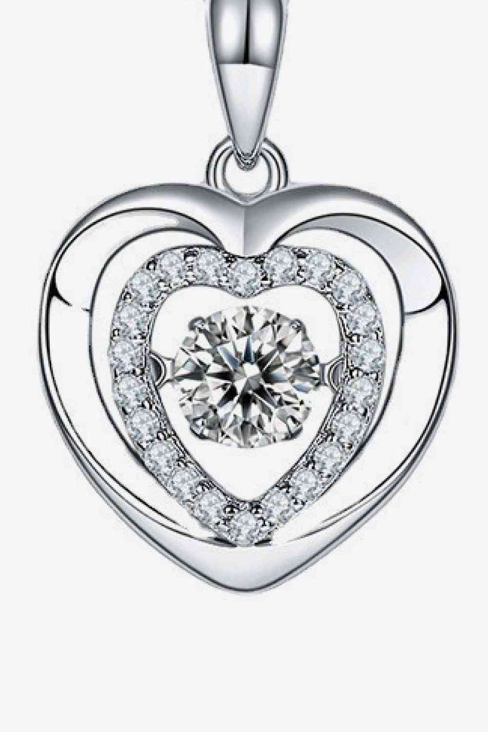 Moissanite Heart Pendant Necklace Ti Amo I love you