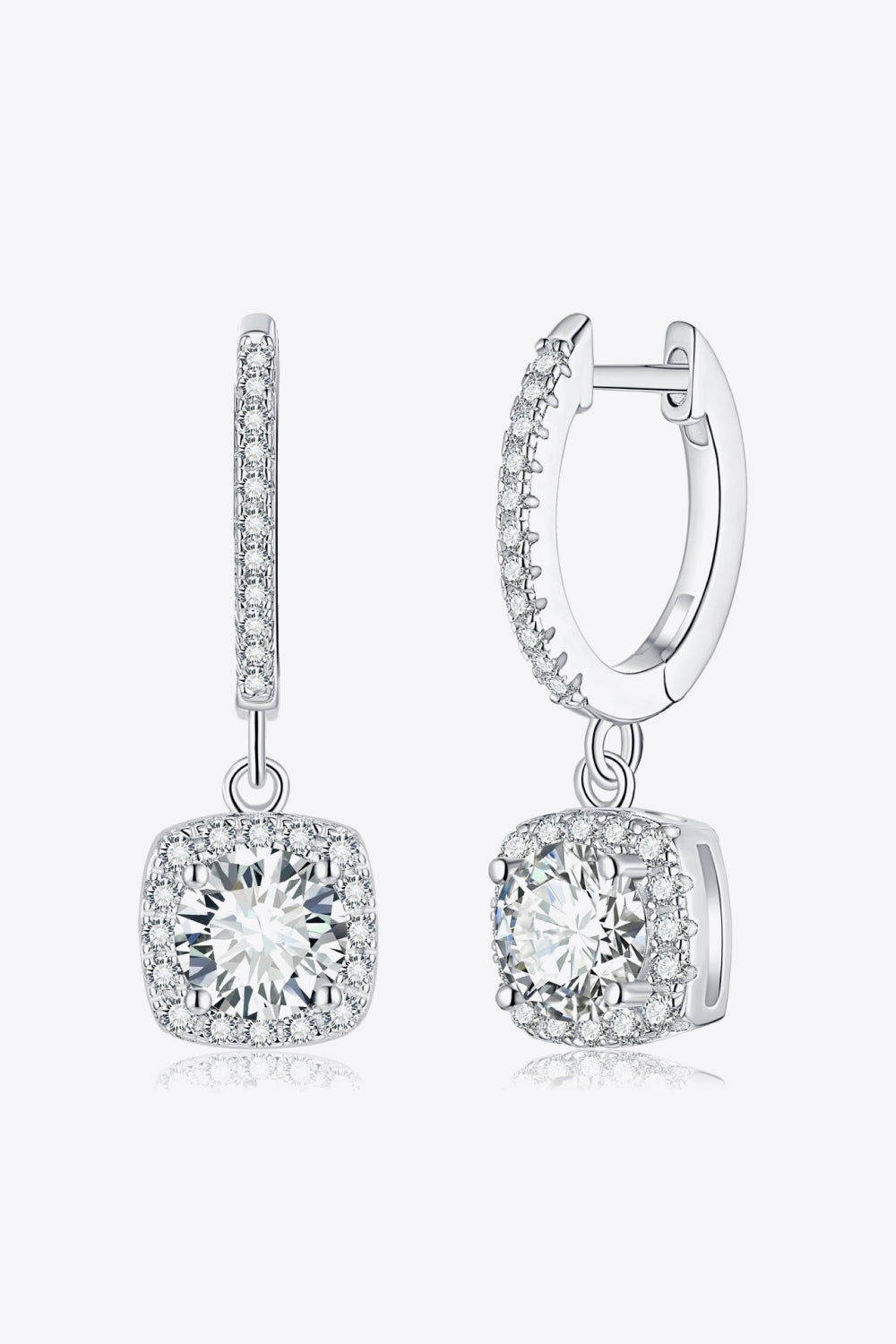 Moissanite Huggie Drop Earrings Ti Amo I love you