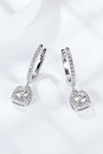 Load image into Gallery viewer, Moissanite Huggie Drop Earrings Ti Amo I love you
