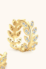 Load image into Gallery viewer, Moissanite Leaf 925 Sterling Silver or 18k Gold Plated Earrings Ti Amo I love you
