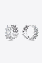 Load image into Gallery viewer, Moissanite Leaf 925 Sterling Silver or 18k Gold Plated Earrings Ti Amo I love you
