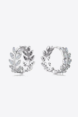 Moissanite Leaf 925 Sterling Silver or 18k Gold Plated Earrings Ti Amo I love you