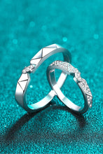 Load image into Gallery viewer, Moissanite Minimalist Rhodium-Plated Ring Ti Amo I love you
