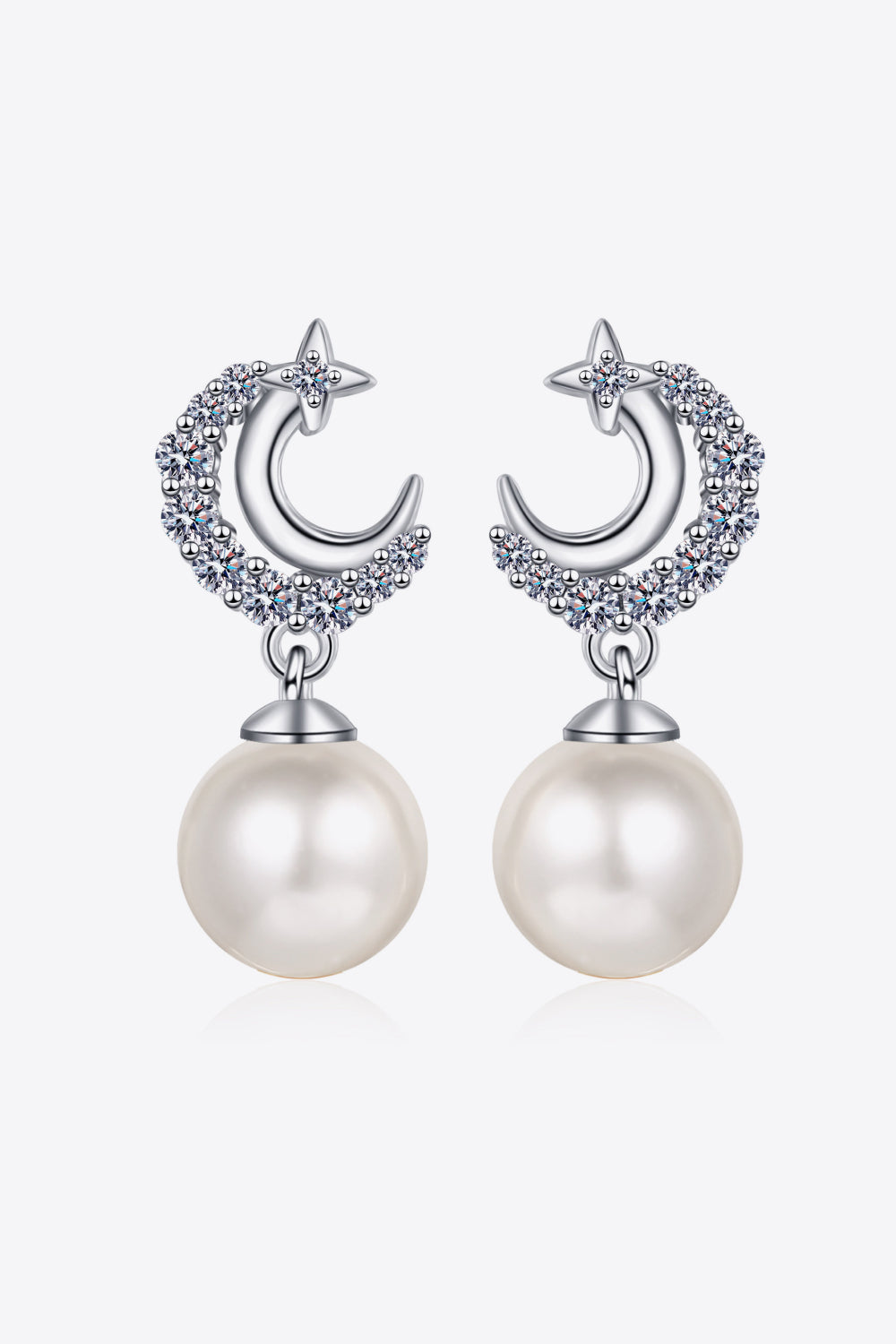 Moissanite Pearl Drop Earrings Ti Amo I love you